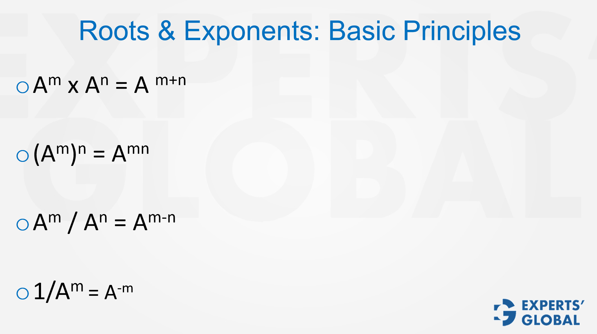 Roots and Exponents: Core Principles on GMAT