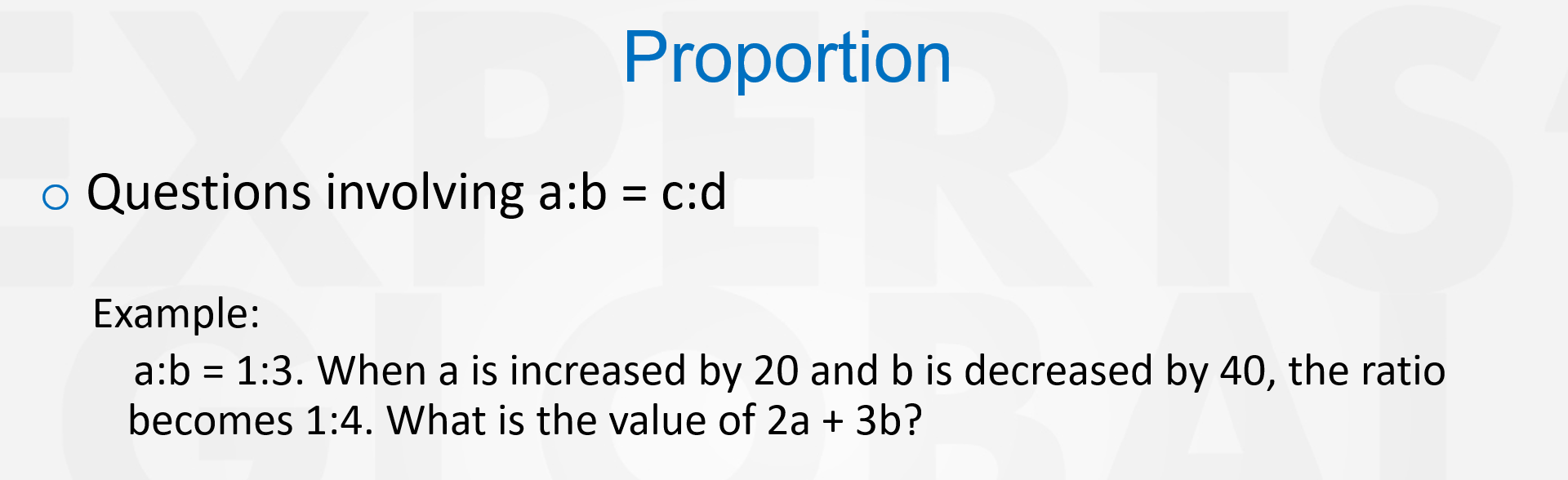 Snapshot of Proportion problems on GMAT