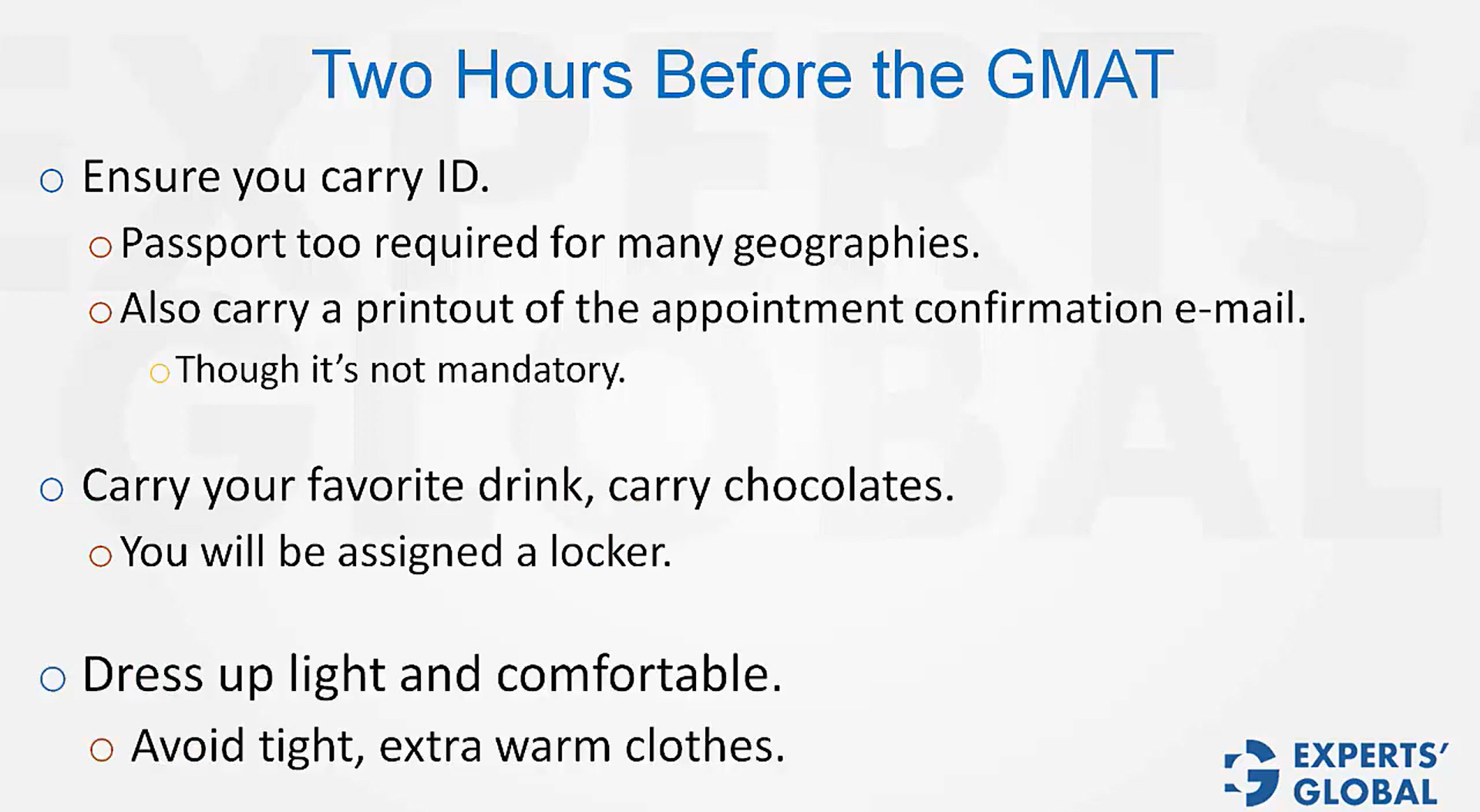 Ten days before the GMAT