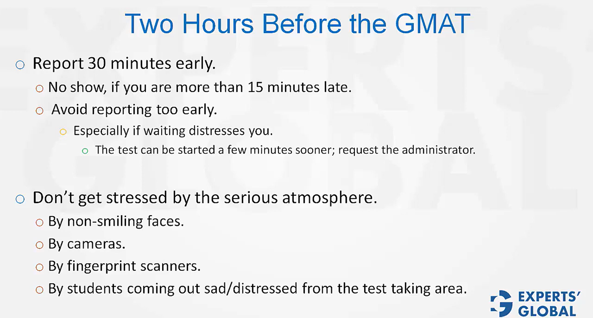 Ten days before the GMAT