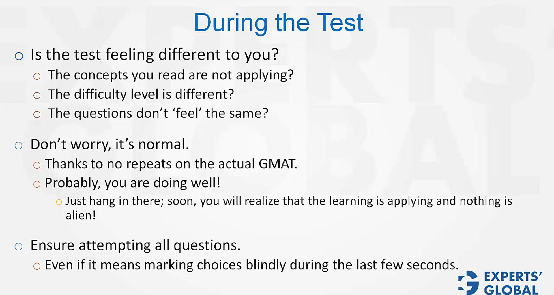 Ten days before the GMAT