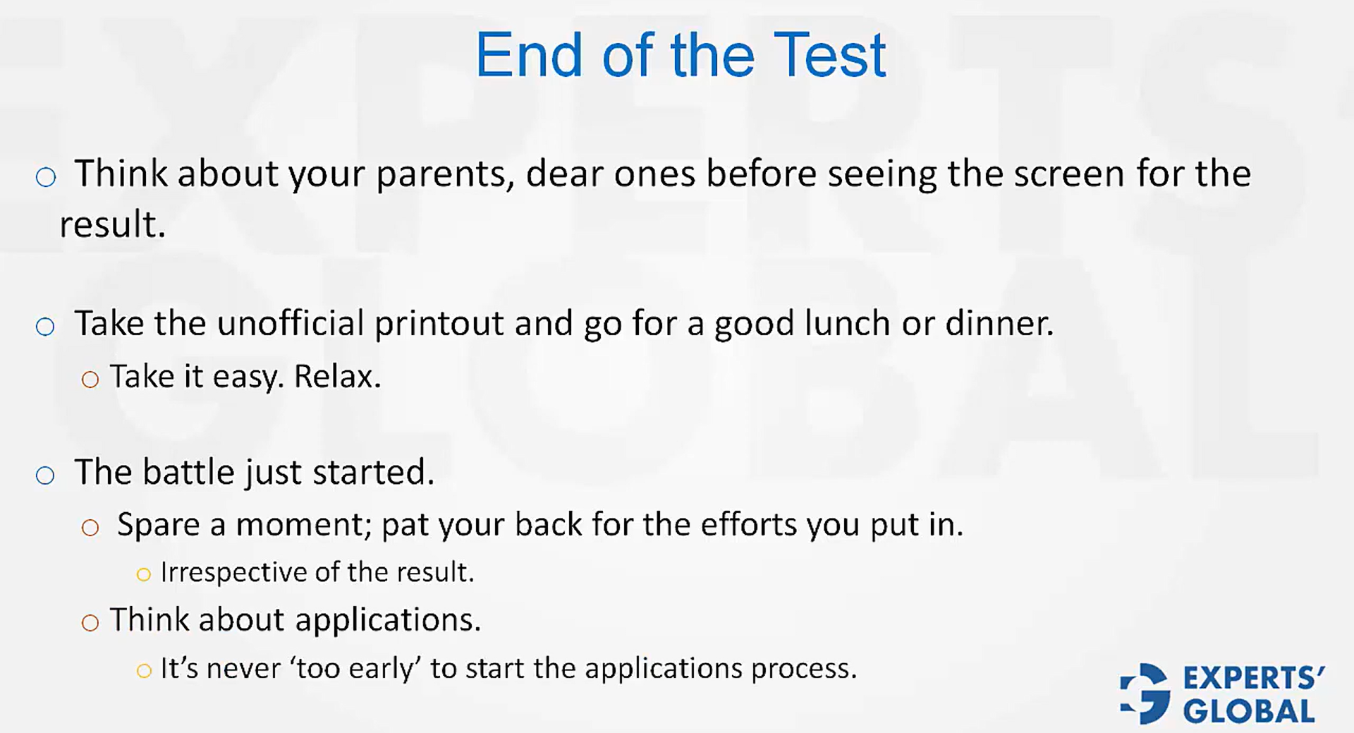 Ten days before the GMAT