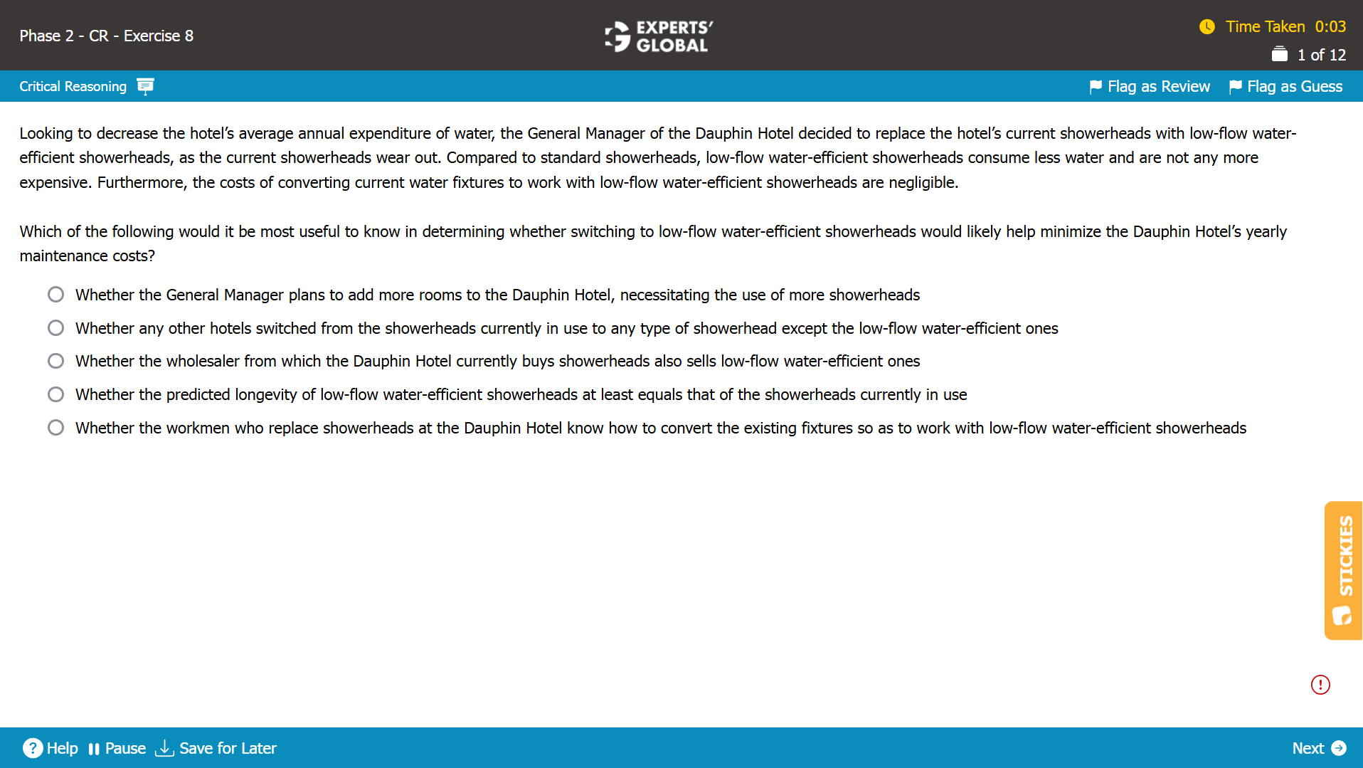 GMAT Evaluate-the-Argument Practice Question