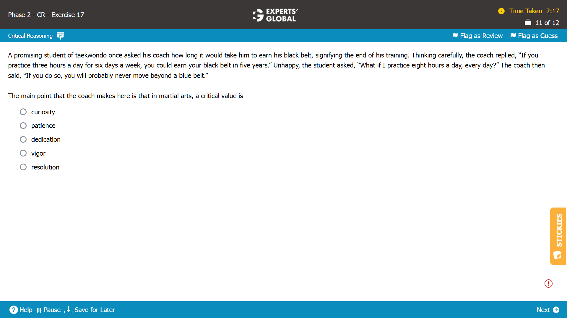 GMAT Main Point Practice Question