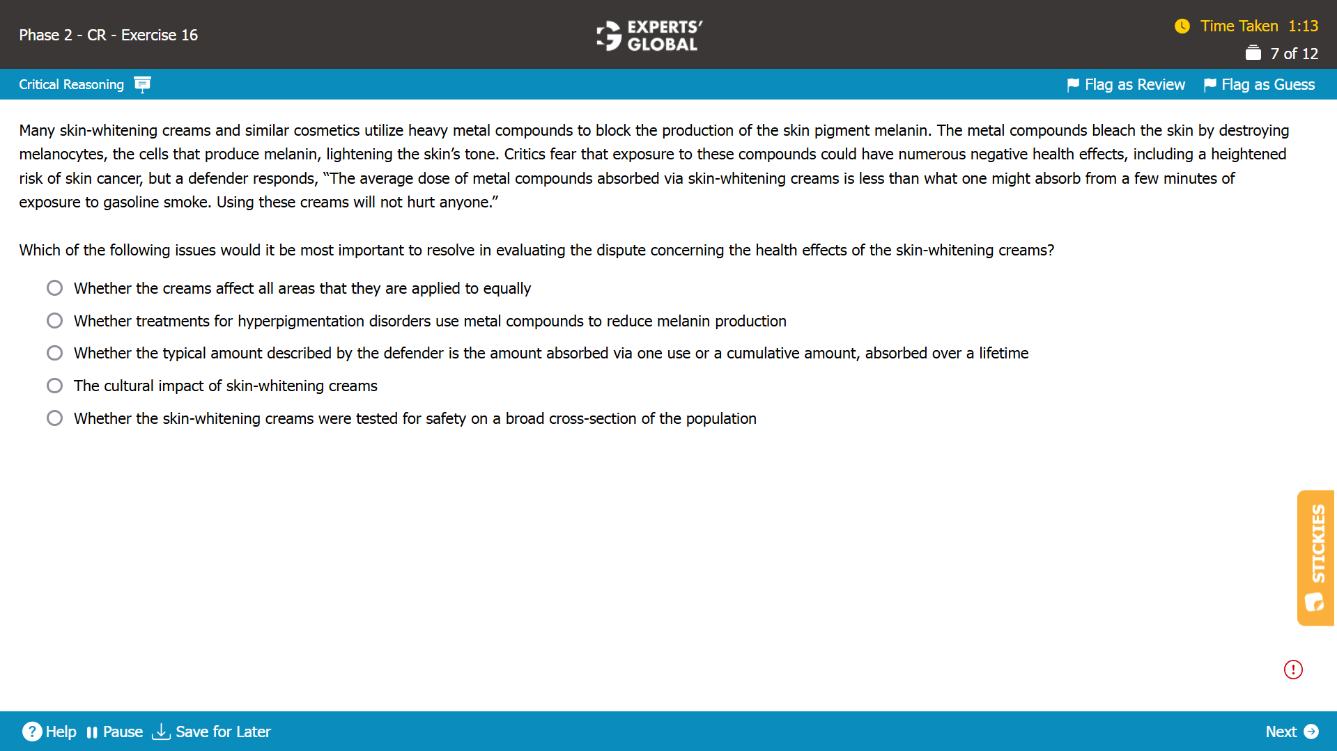 GMAT Method-of-Reasoning Practice Question
