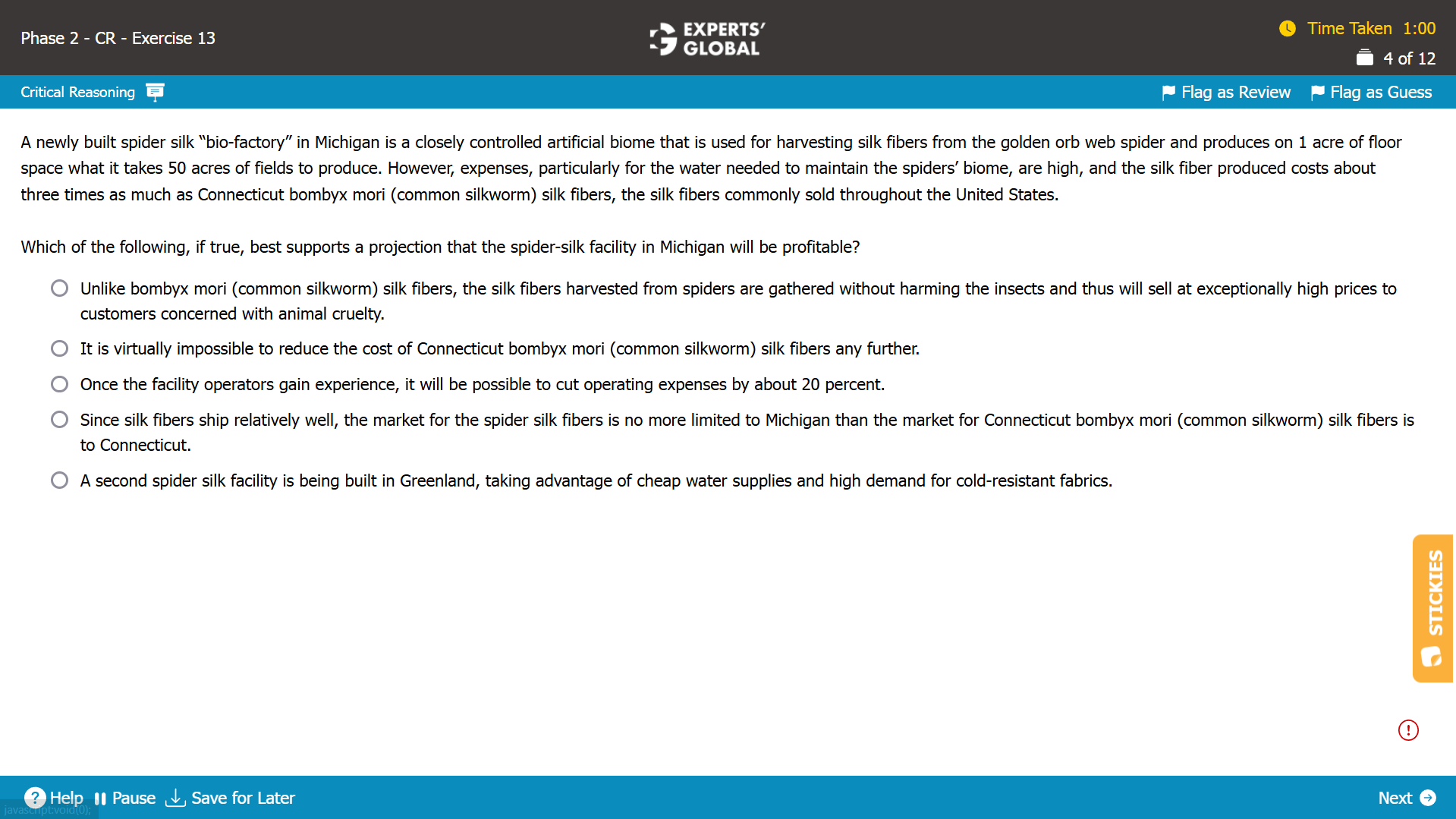 GMAT Strengthen the Argument Practice Question