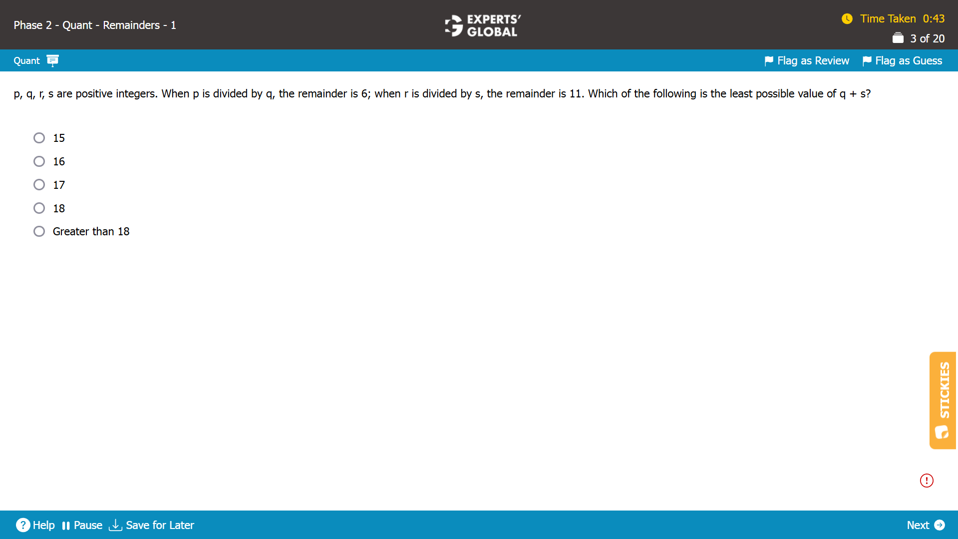GMAT Remainders Practice Question 6