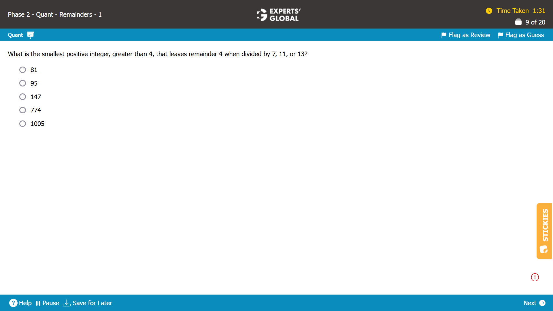 GMAT Remainders Practice Question 7
