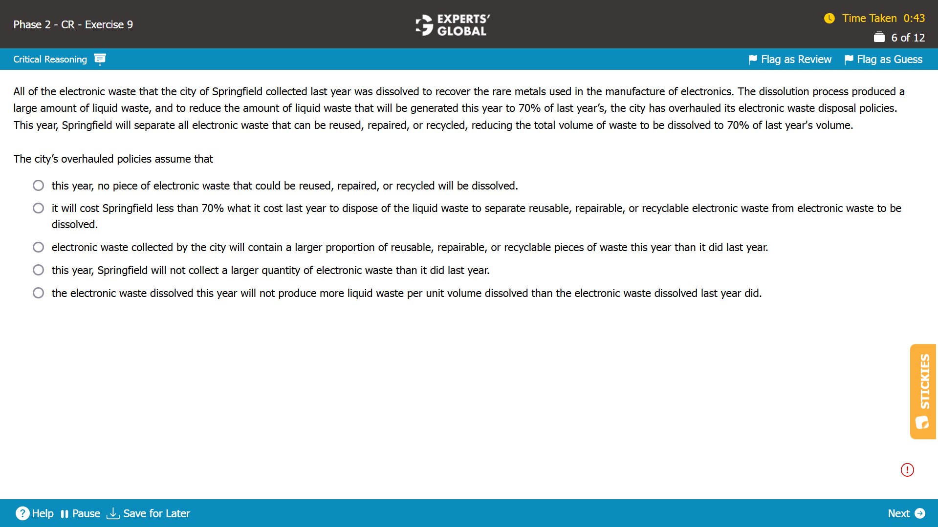GMAT Assumption CR Practice Question