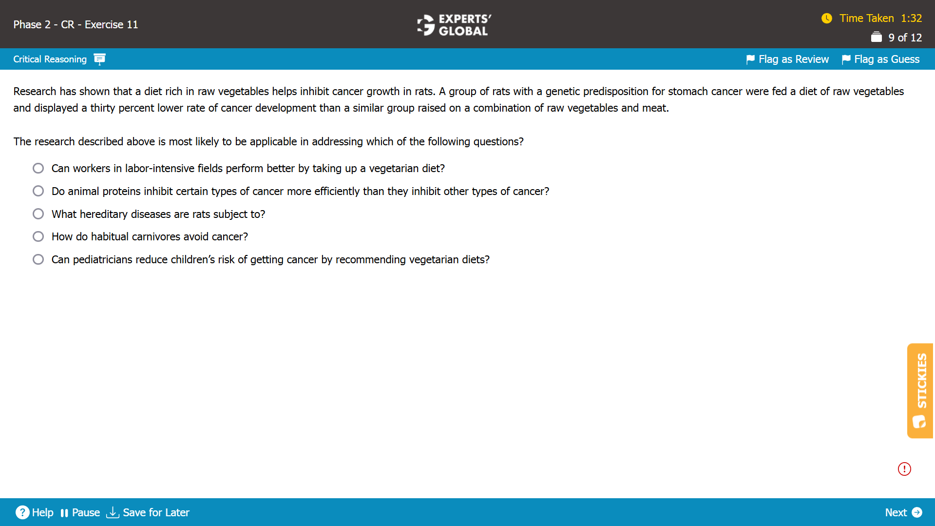 Main Point GMAT CR Practice Questions