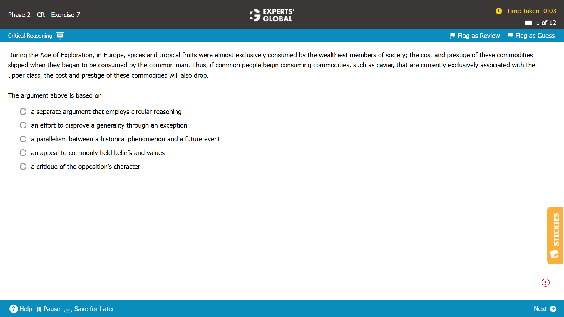 Method of Reasoning GMAT CR Practice Question