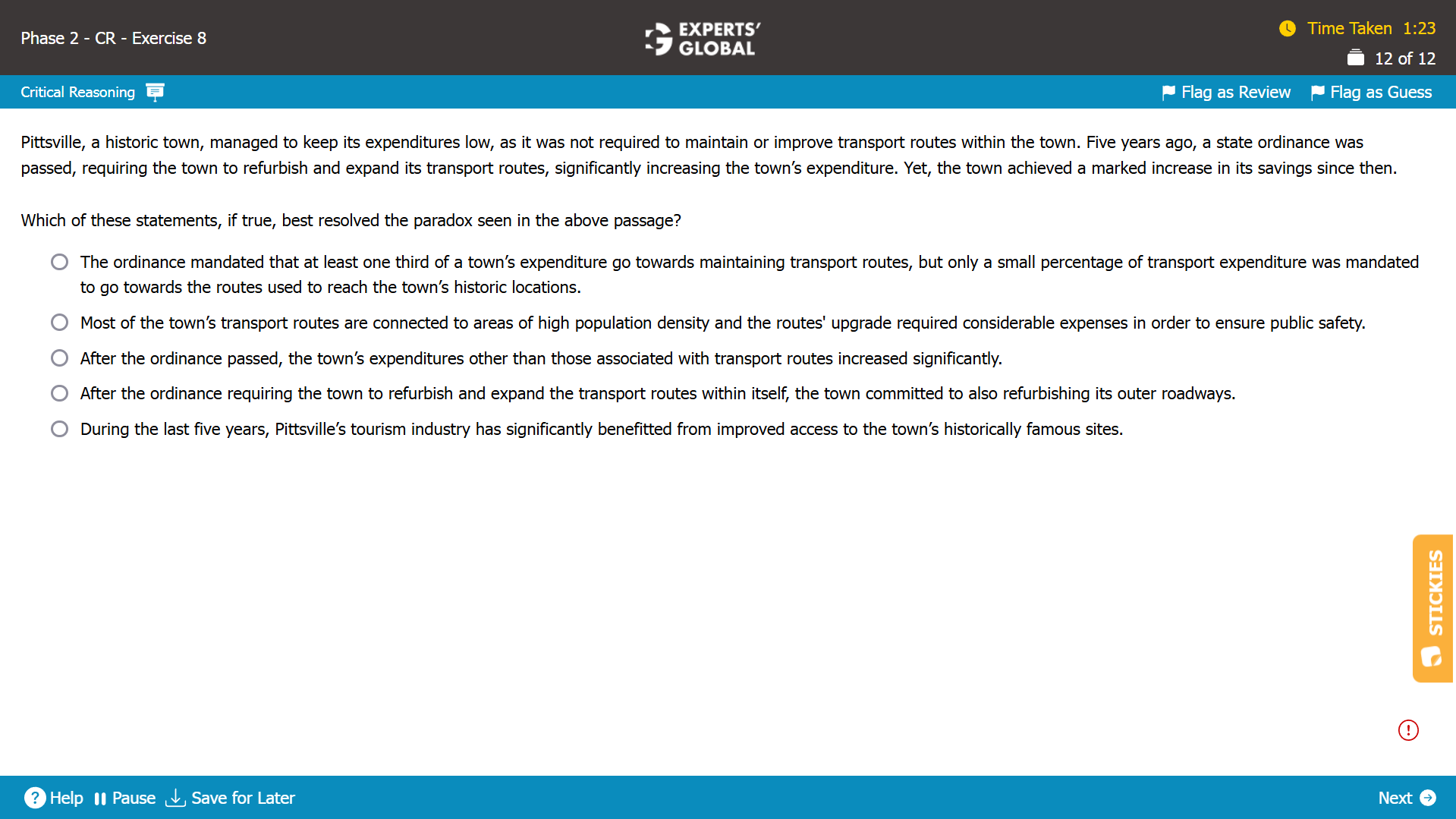 Resolve the Paradox GMAT CR Practice Question