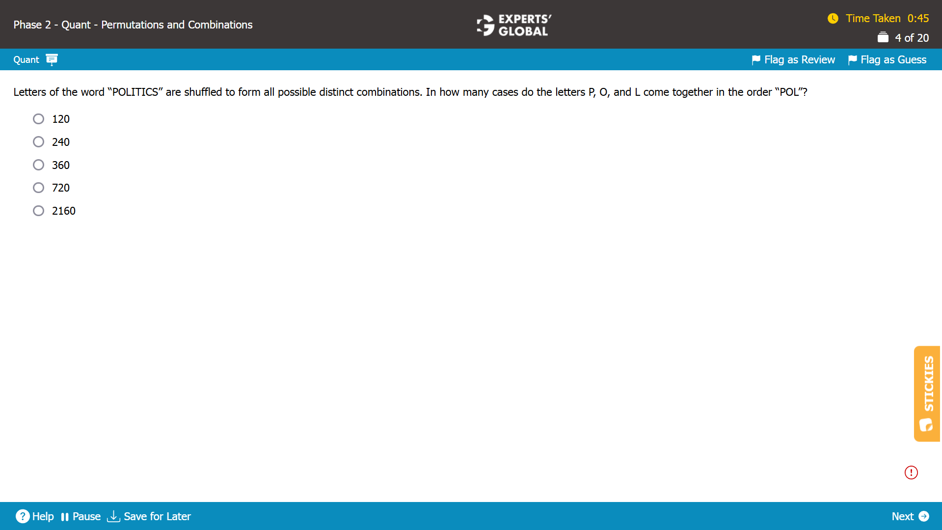 GMAT-Style Permutations and Combinations Practice Question 4