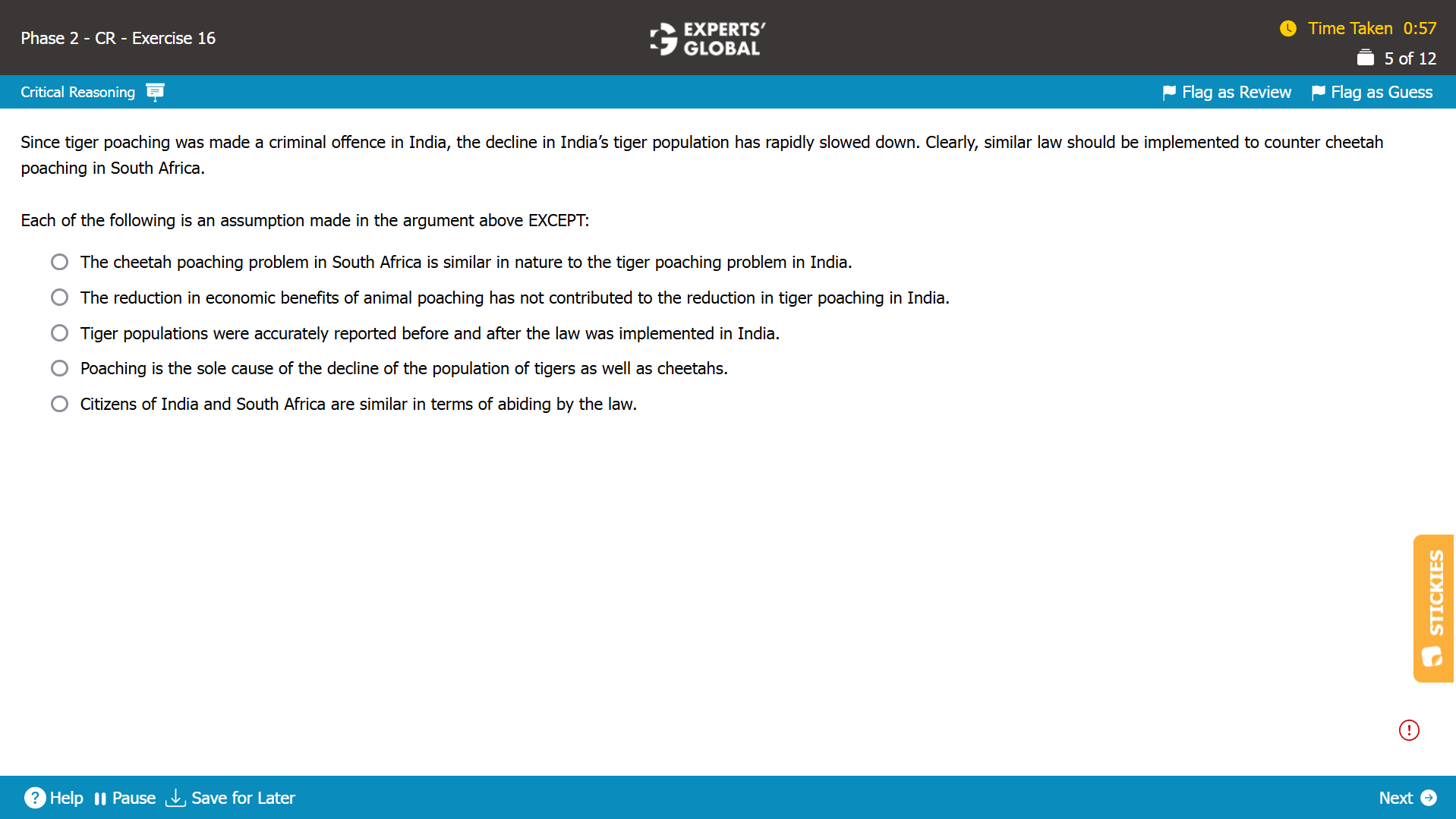 Assumption Practice Question 2 on GMAt