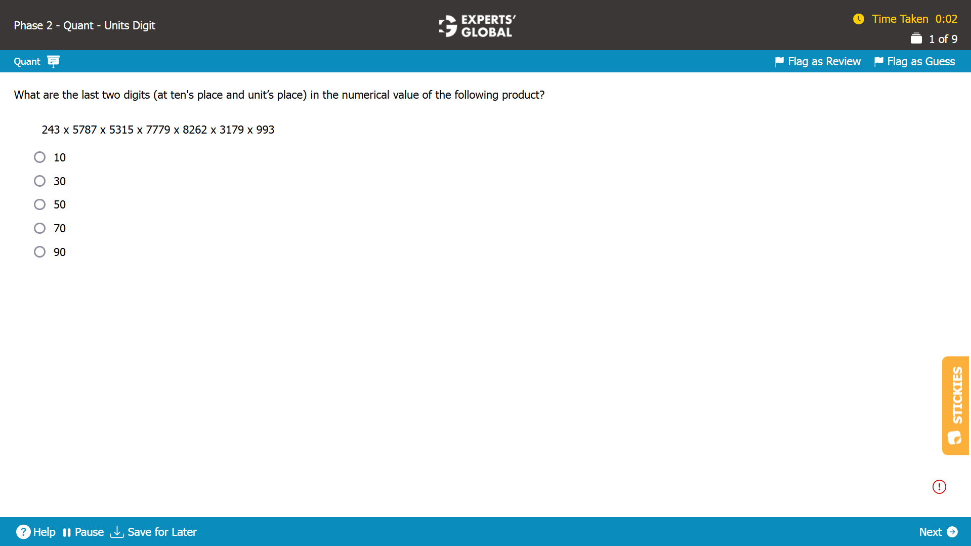 GMAT Last Digits Problems Practice Question 2