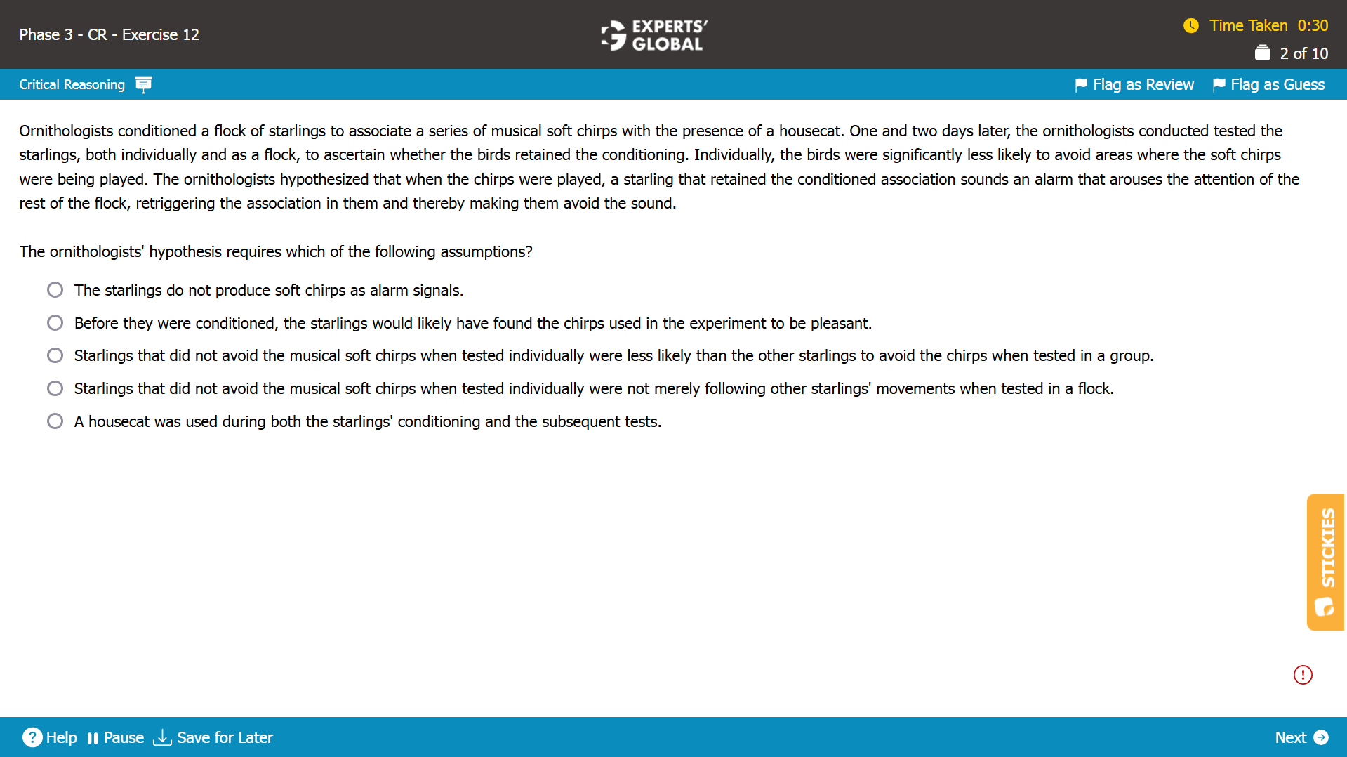 Assumption Practice Question on GMAT CR