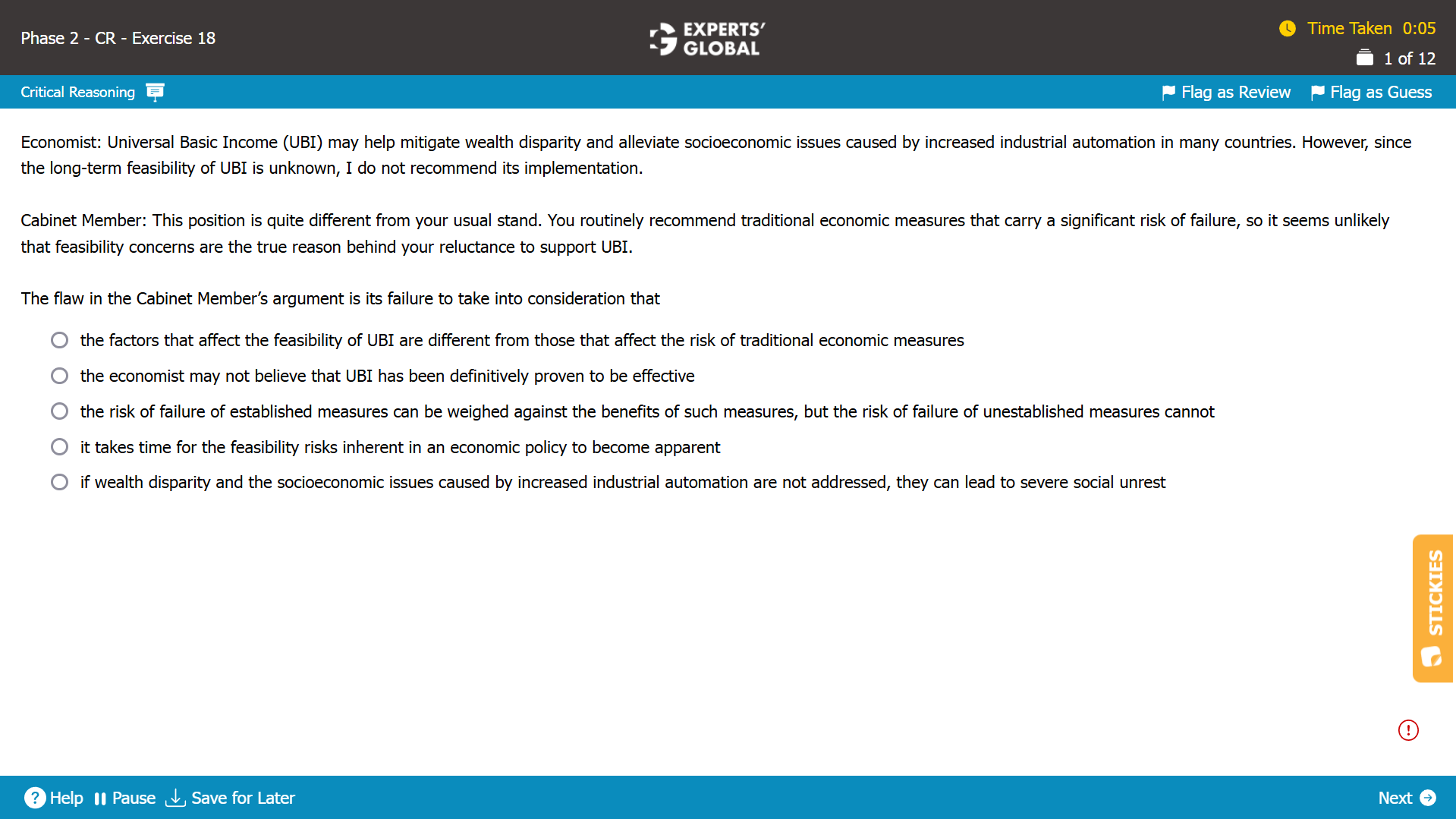 GMAT CR Method of Reasoning Practice Question