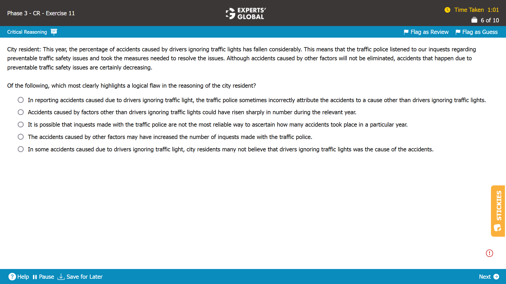 Logical Fallacy Practice Question on GMAT CR