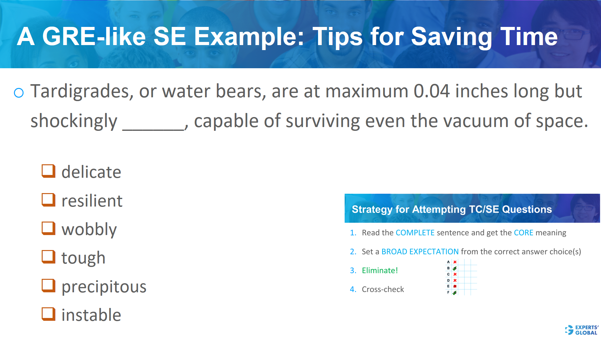 A GRE-like SE example: Tips for saving time in GRE SE