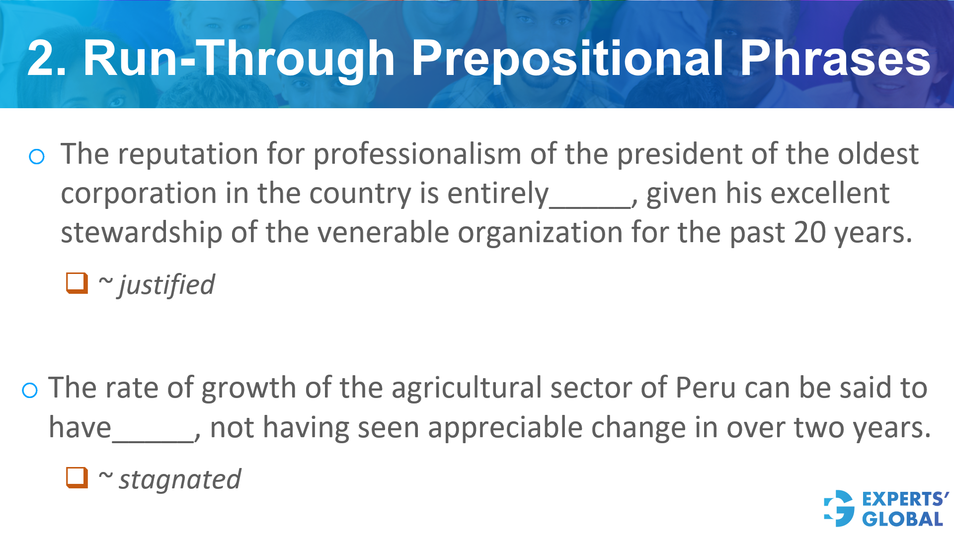 Run-through prepositional phrases in GRE SE