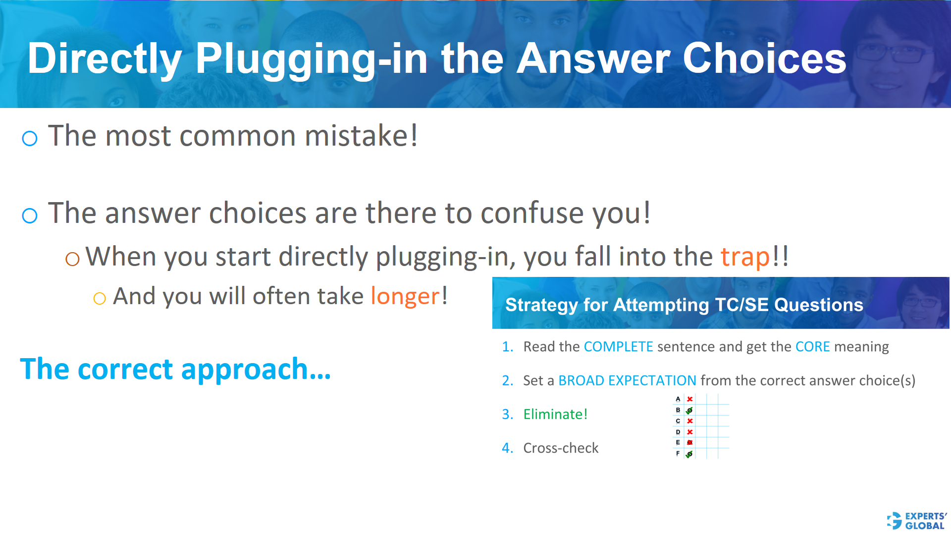 Directly plugging-in the GRE SE answer choices