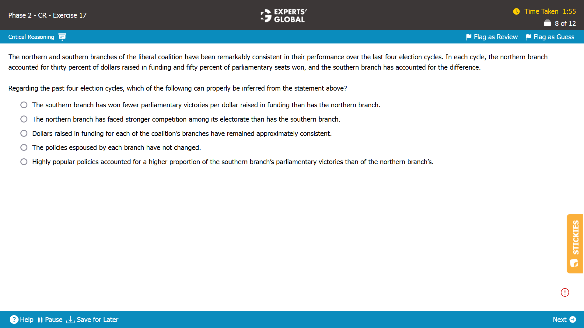 GMAT-Style Inference Practice Question 1