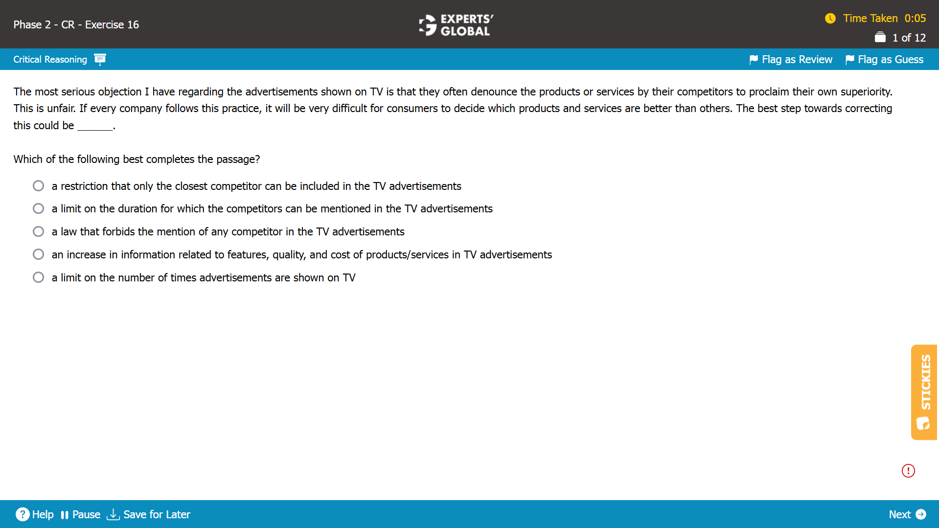 GMAT-Style Complete the Paragraph Practice Question 1