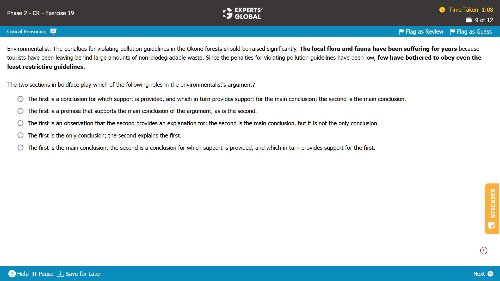 Boldface Practice Question 2