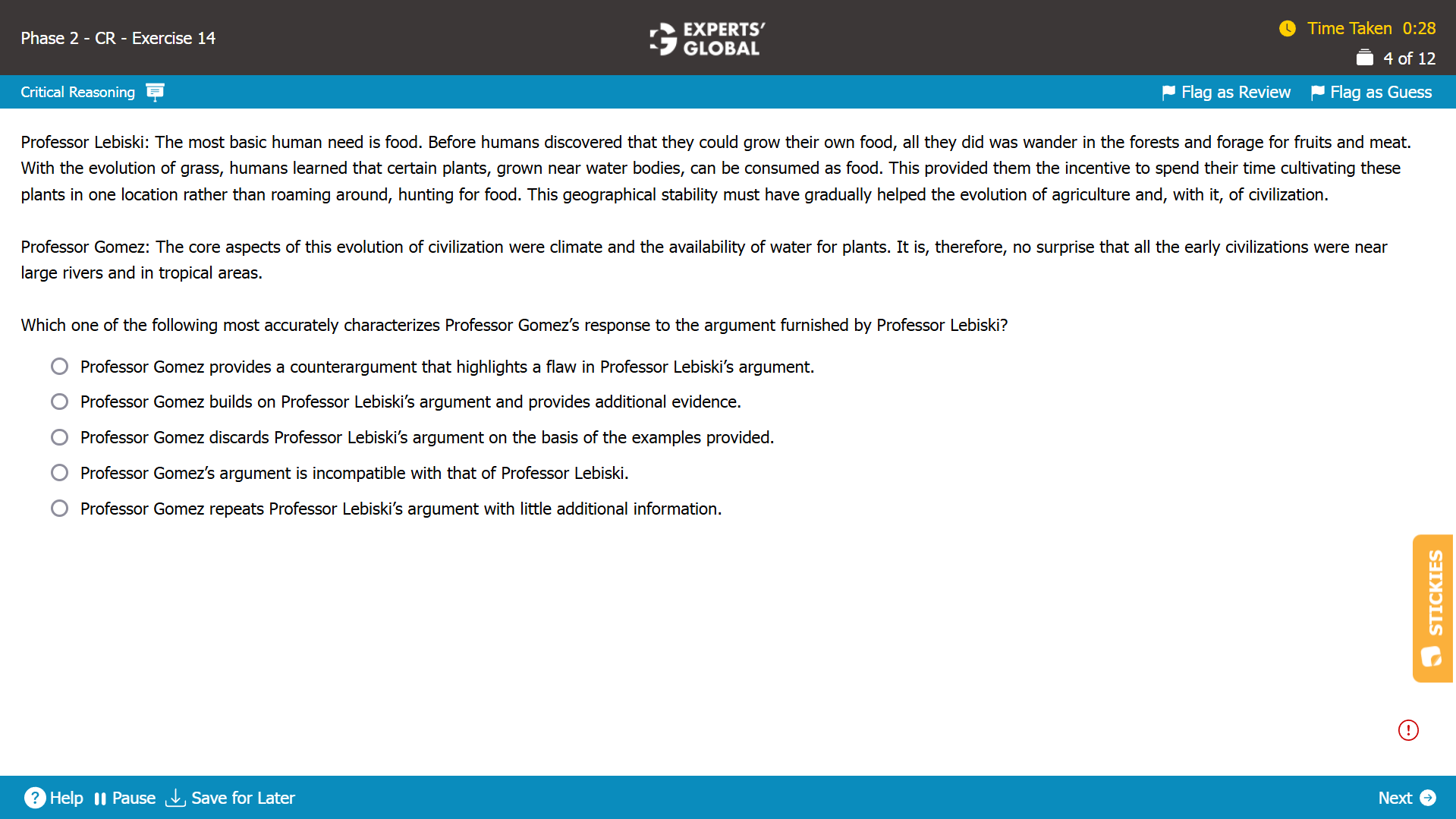 GMAT-Style Method-of-Reasoning Practice Question 1