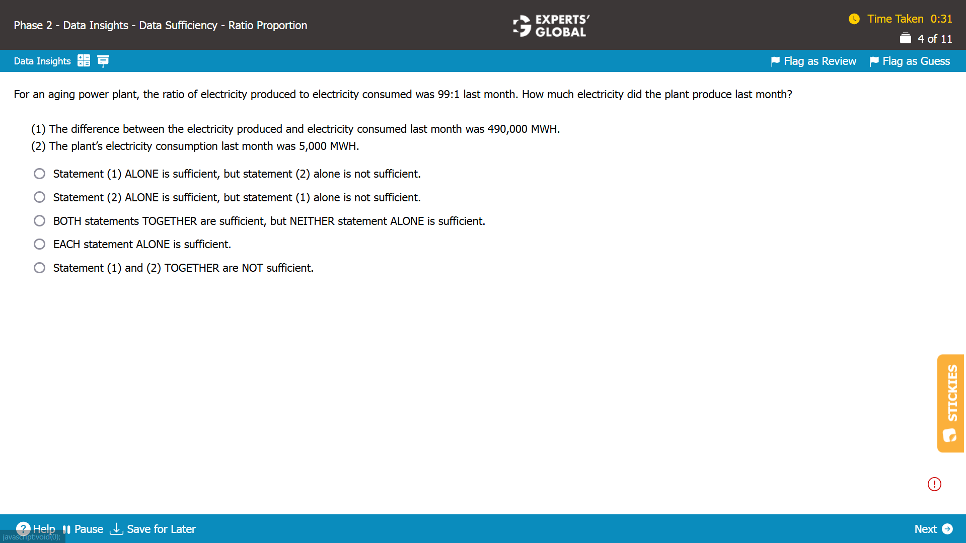 GMAT-style Data Sufficiency Question 2