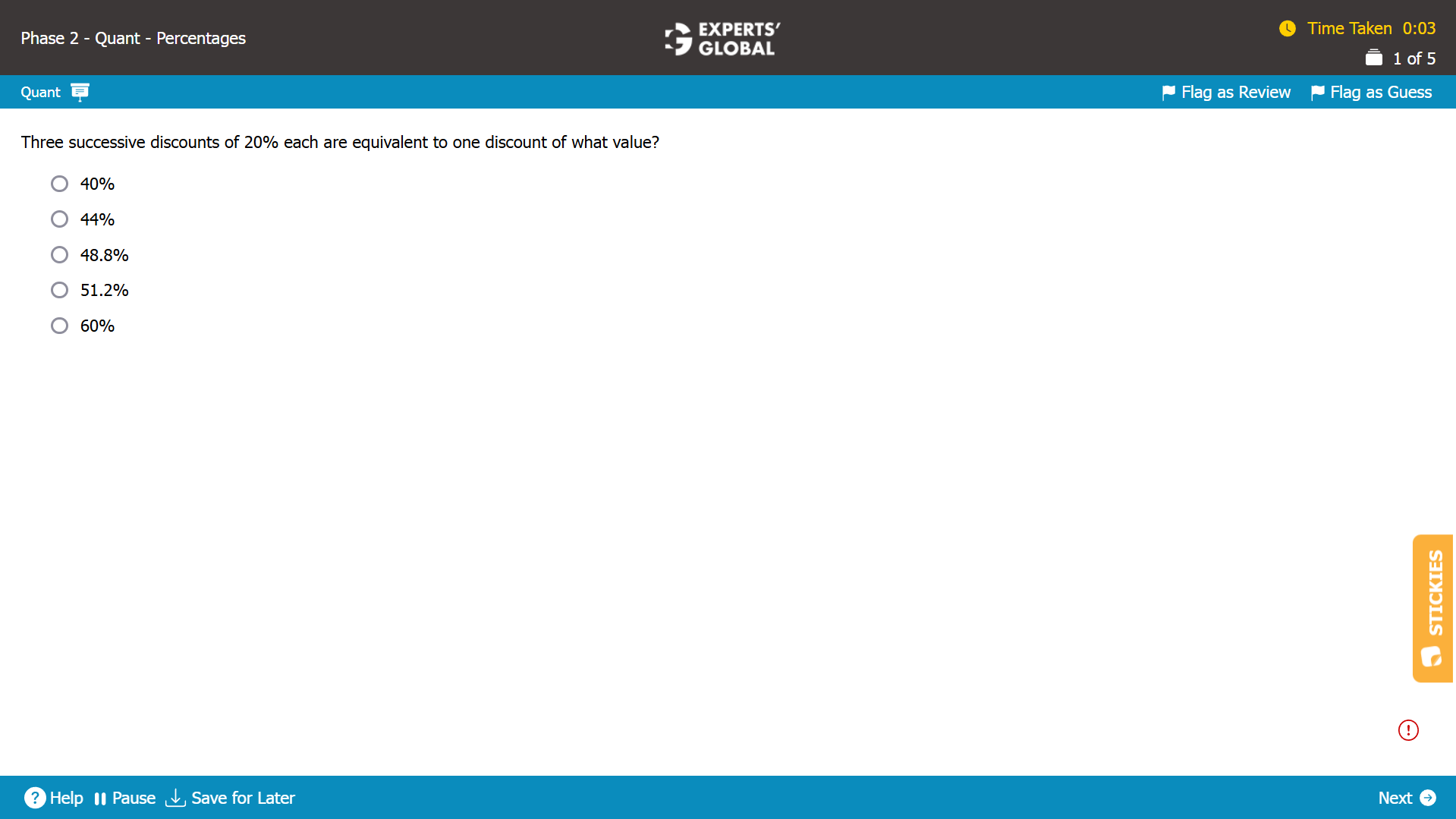 GMAT-Style Percentage-Mixtures-Alligation Practice Question 1