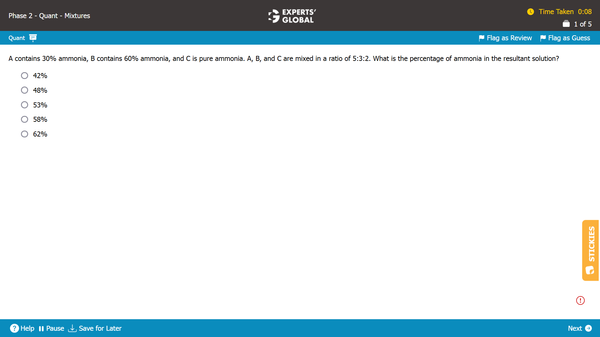GMAT-Style Percentage-Mixtures-Alligation Practice Question 4