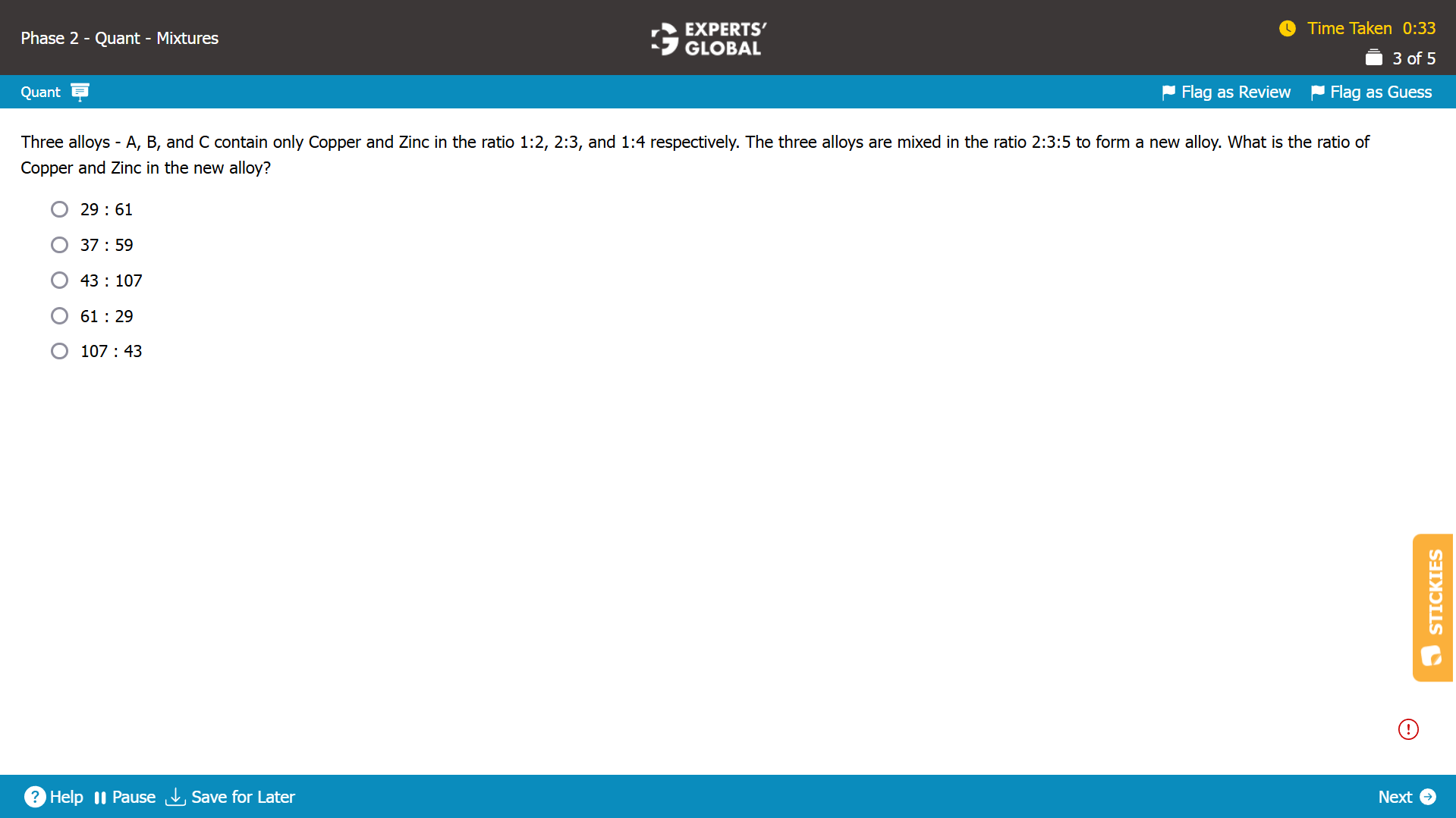 GMAT-Style Percentage-Mixtures-Alligation Practice Question 6