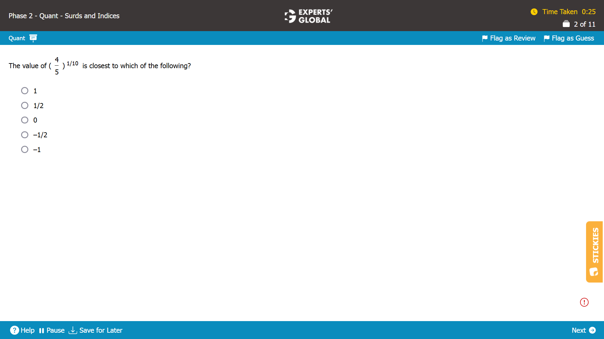 GMAT Roots and Exponents Practice Question 5