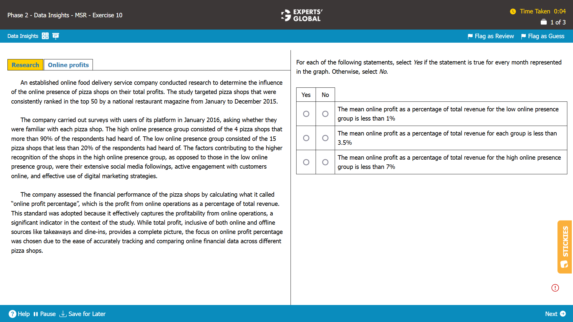 GMAT-Style MSR Exercise 10 - Tab 1 + Question 1