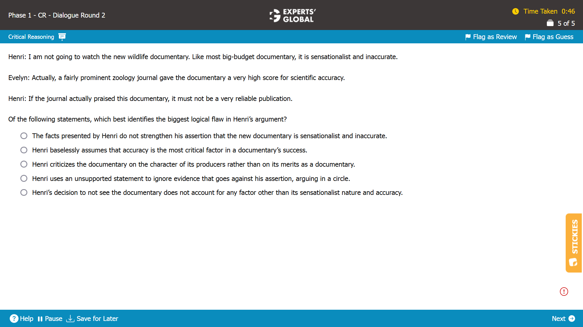 Dialogue Practice Question on GMAT
