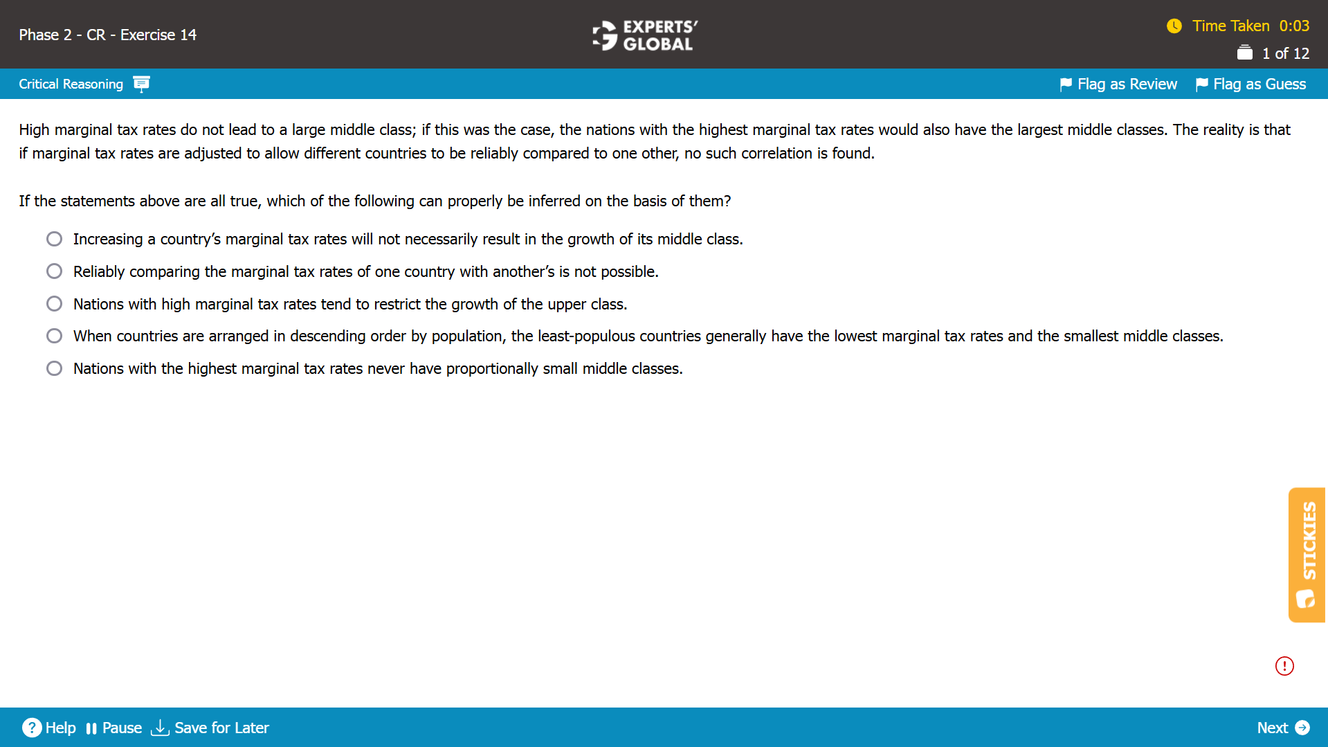 Main Point of the Argument Practice Question on GMAT