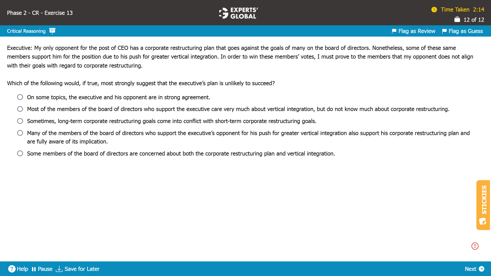 Strengthen Practice Question on GMAT