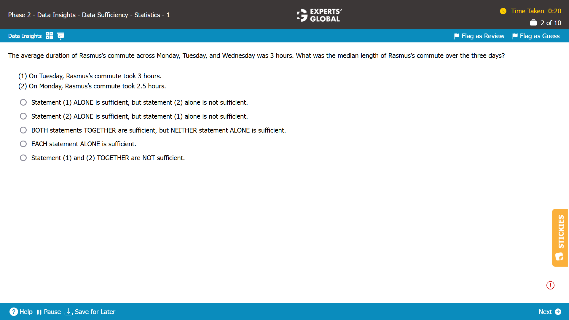 GMAT-Style Statistics Practice Question 9