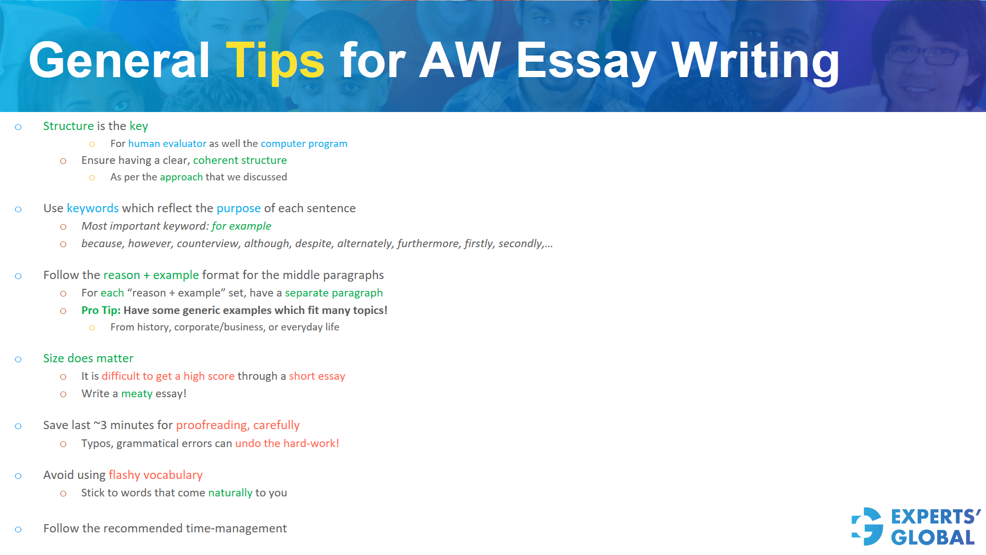  General tips for GRE AW essay writing