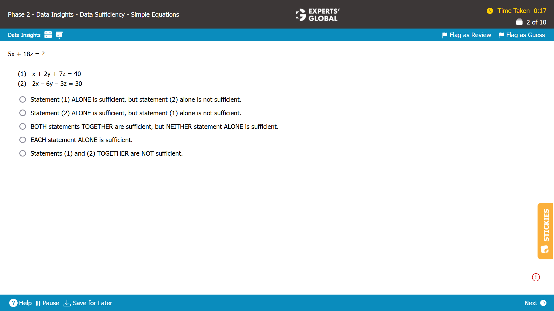 GMAT-Style Linear and Quadratic Equations Practice Question 3