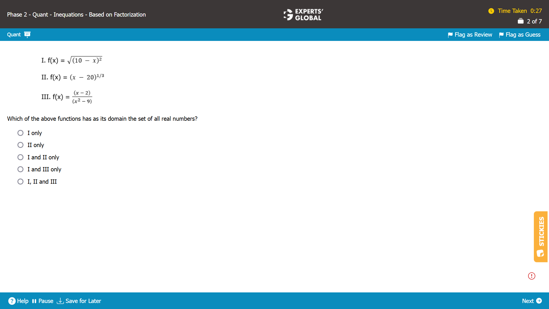 GMAT-Style Functions Practice Question 1