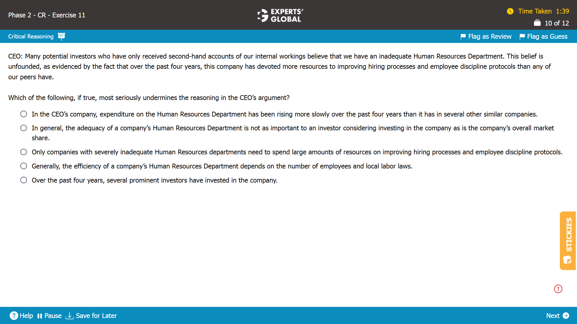 GMAT CR Logical Fallacy Practice Question 3