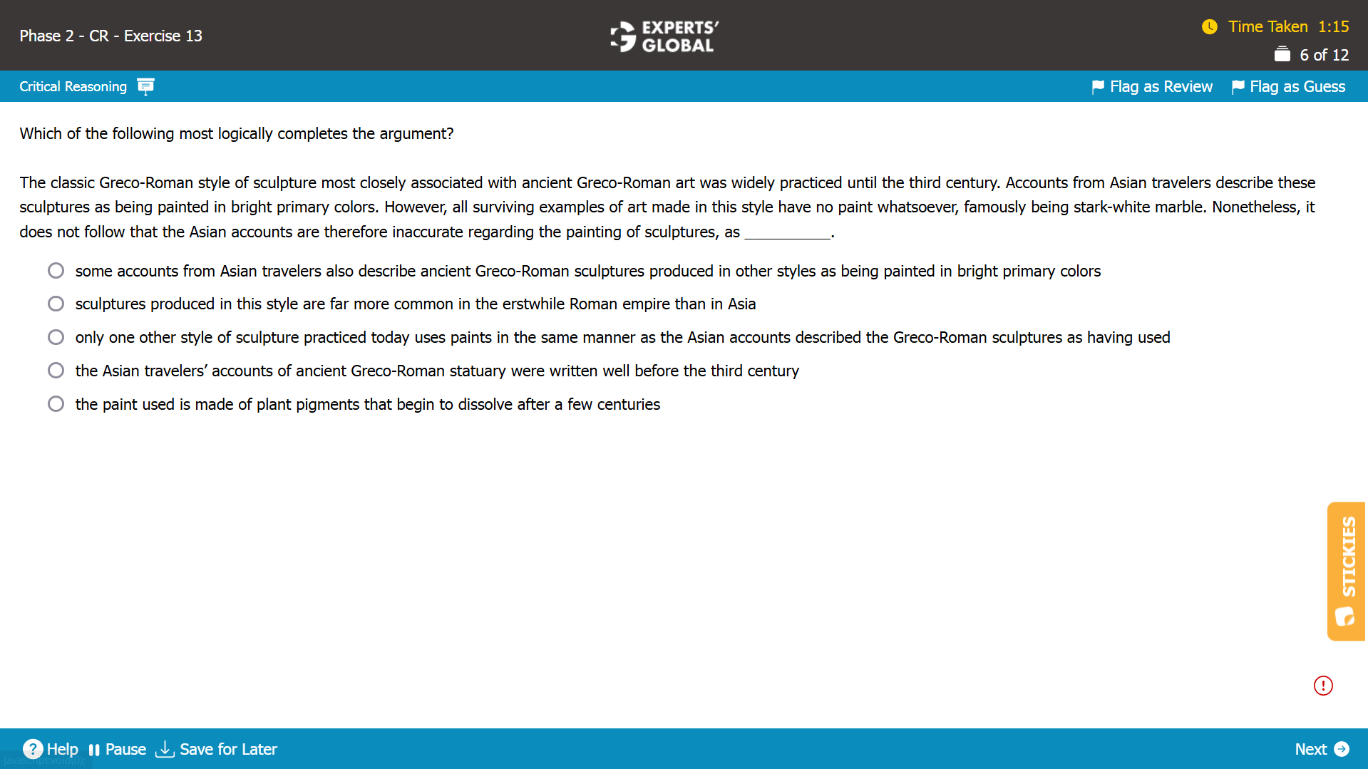 GMAT CR Paragraph Completion Practice Question