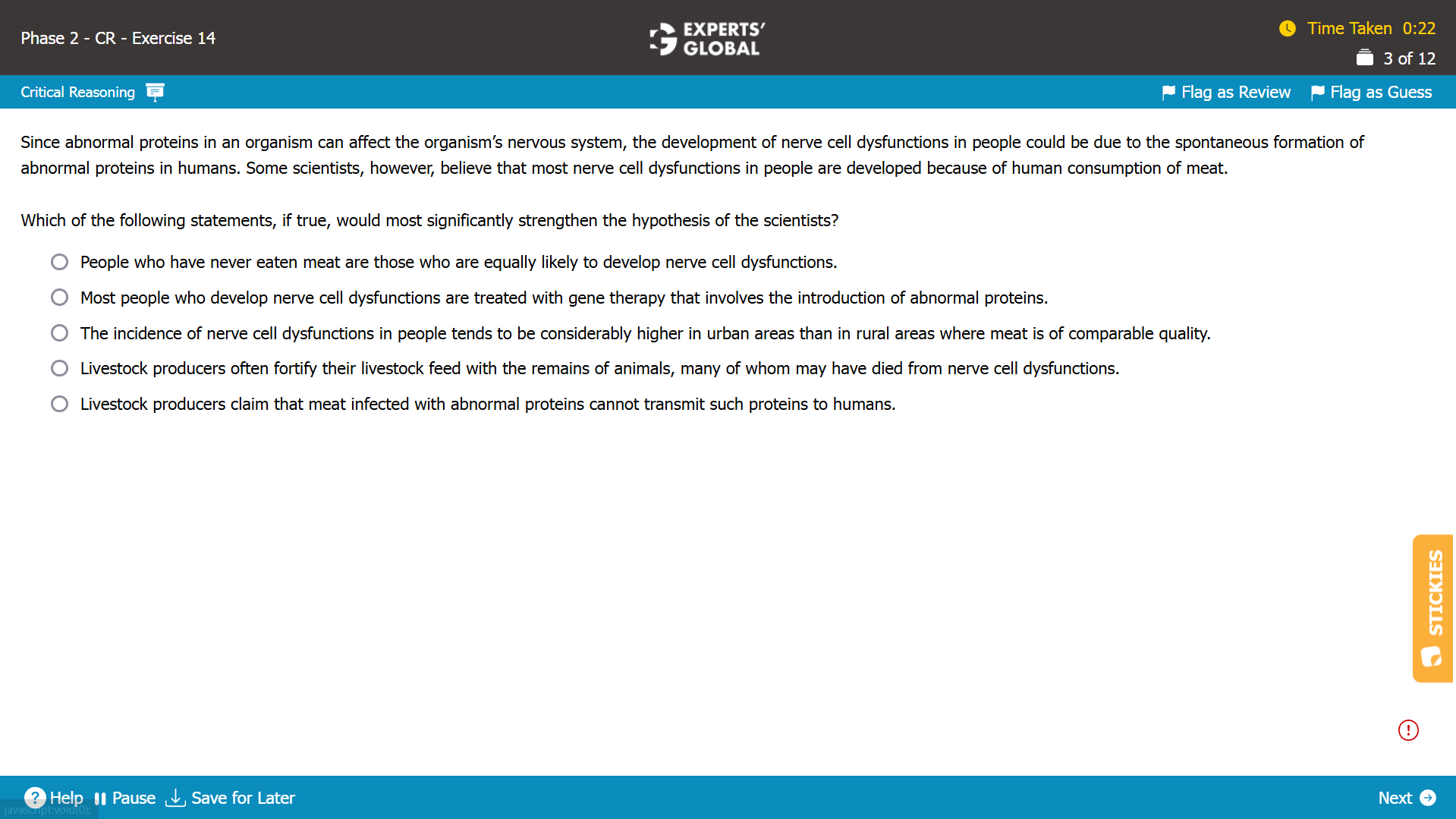 Critical Reasoning Practice Question