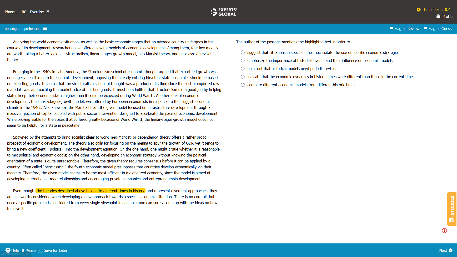 GMAT RC Practice Question 3