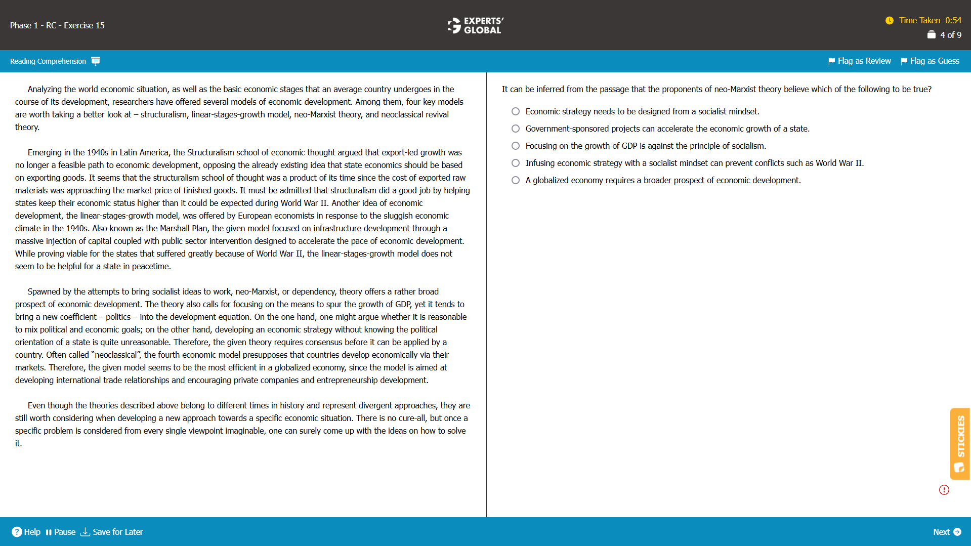 GMAT RC Practice Question 4
