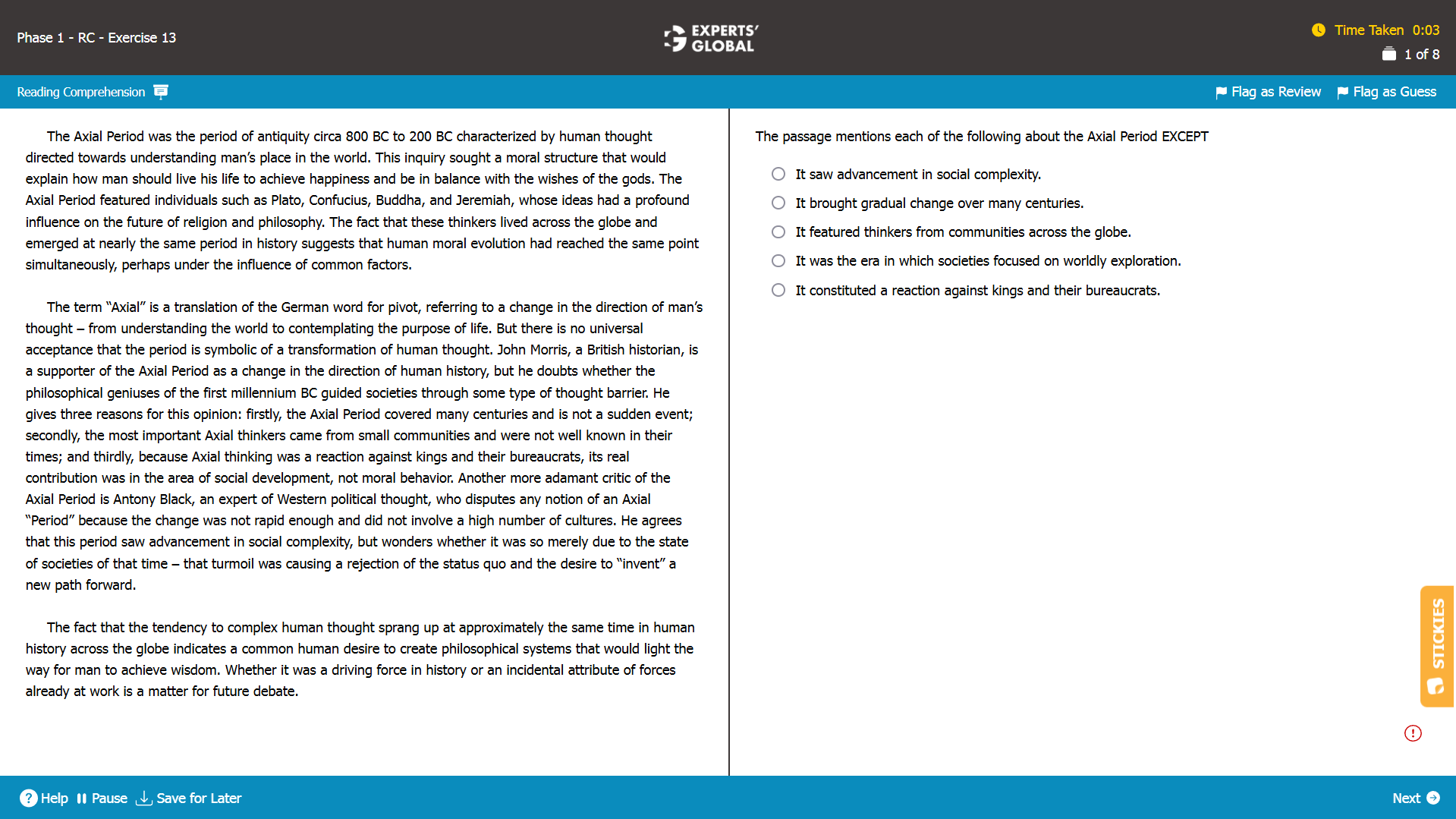 GMAT-Style RC Practice Question 1