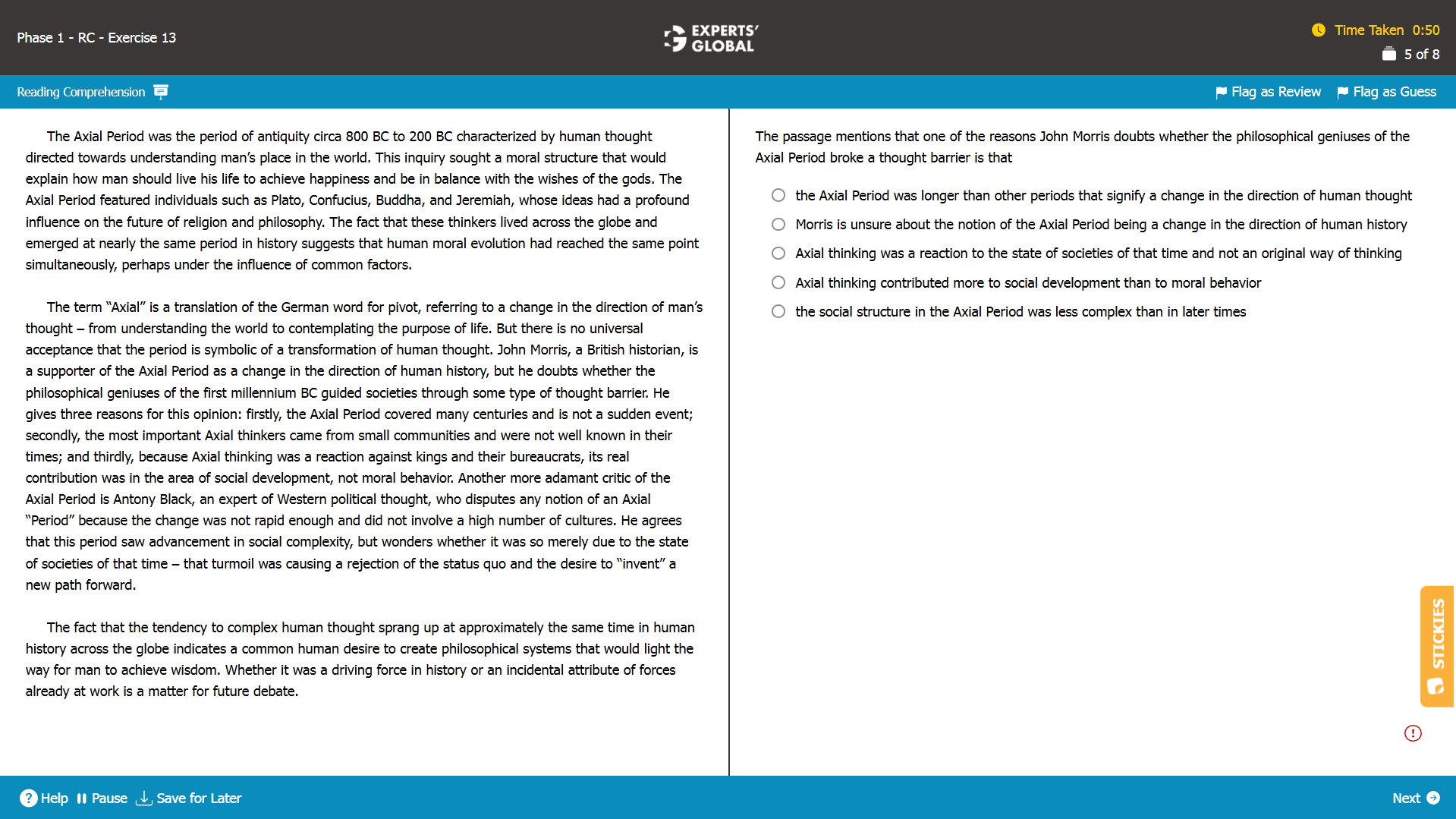 GMAT-Style RC Practice Question 5