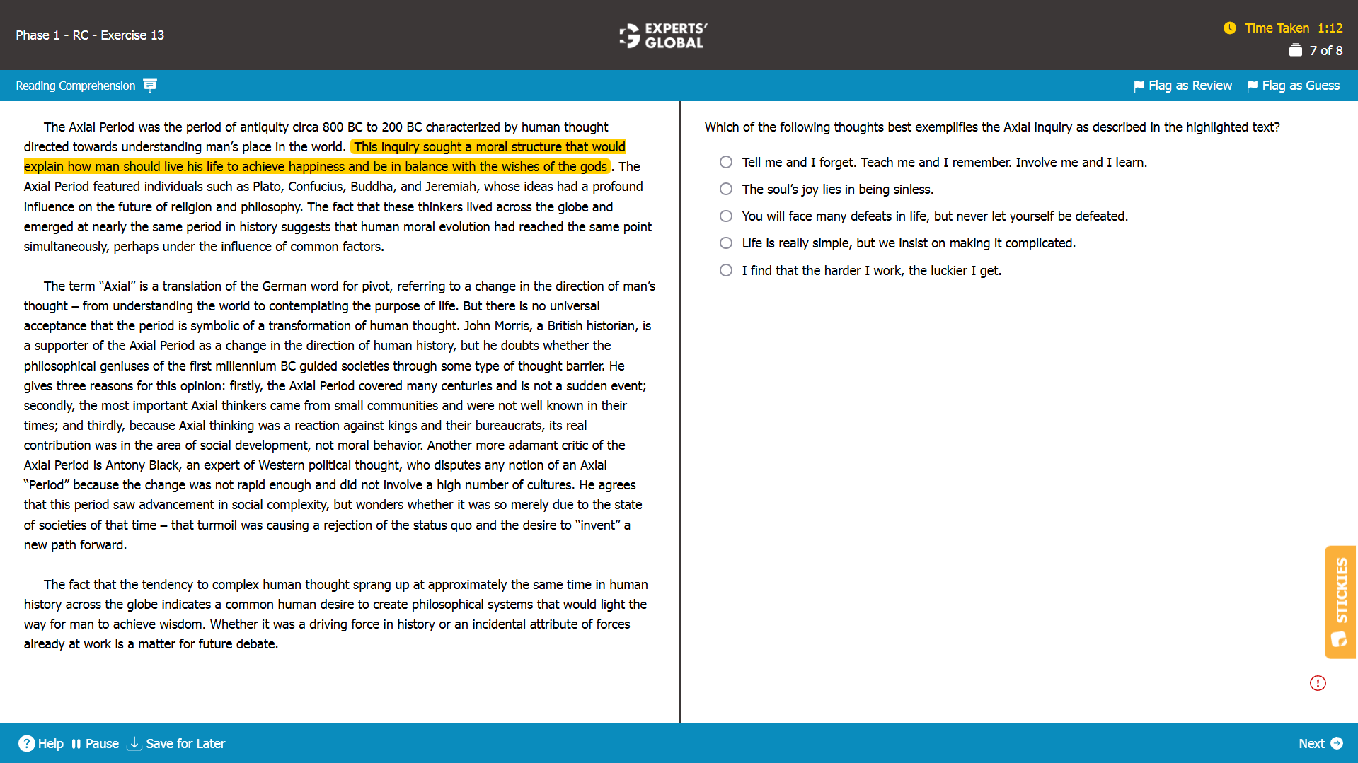 GMAT-Style RC Practice Question 7